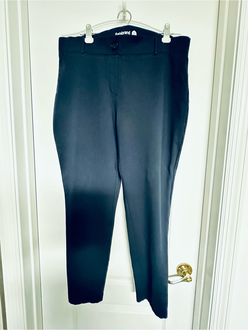 Betabrand Navy Straight Leg Dress Pants
